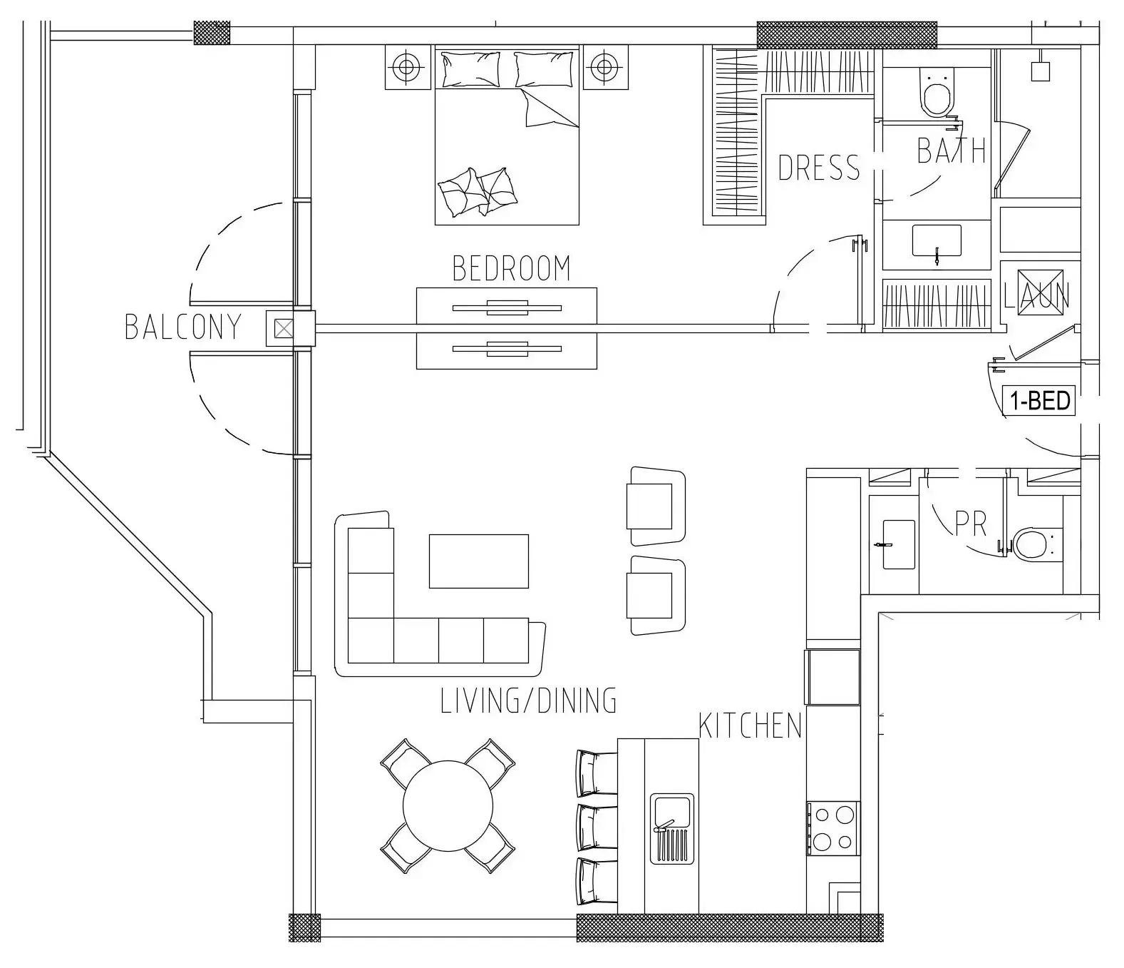 Damac Riverside Views 1 bed floor plan, 1,025 sqft