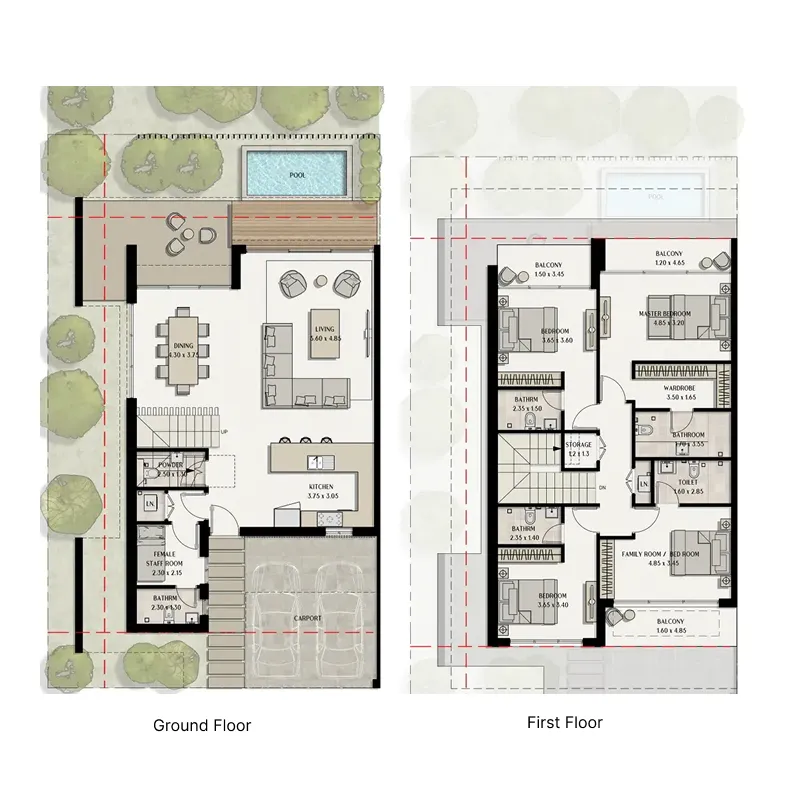 The View Island 4 bed floor plan, 3,315 sqft