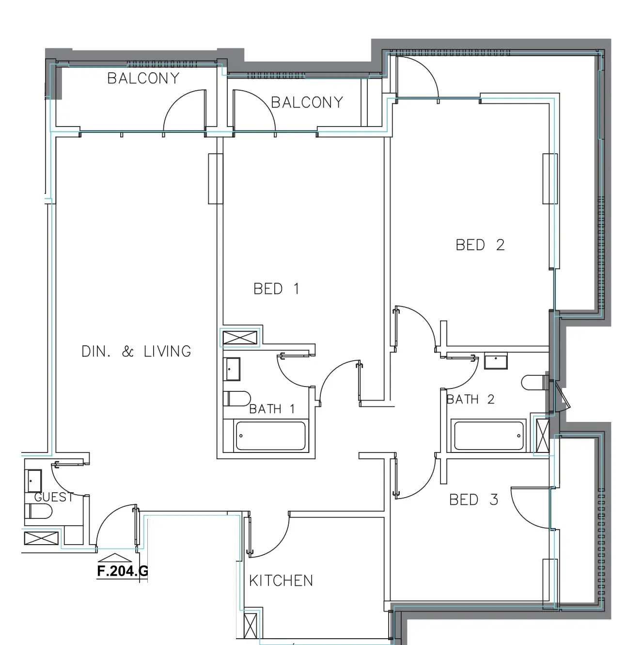 Janayen Avenue 3 bed floor plan, 1,754 sqft