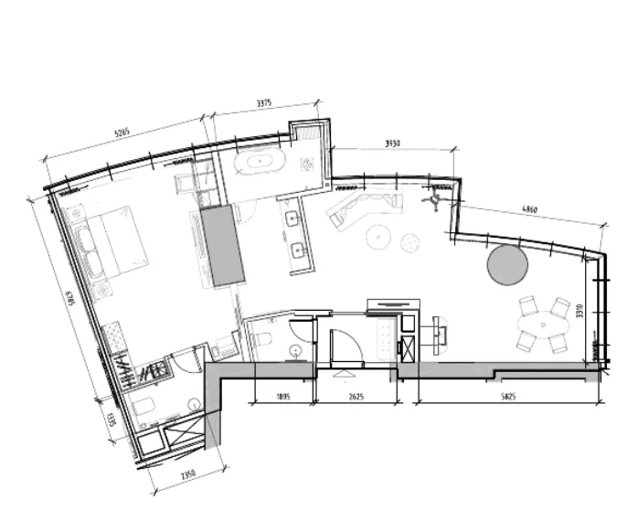 Damac Towers by Paramount 1 bed floor plan, 1,155 sqft