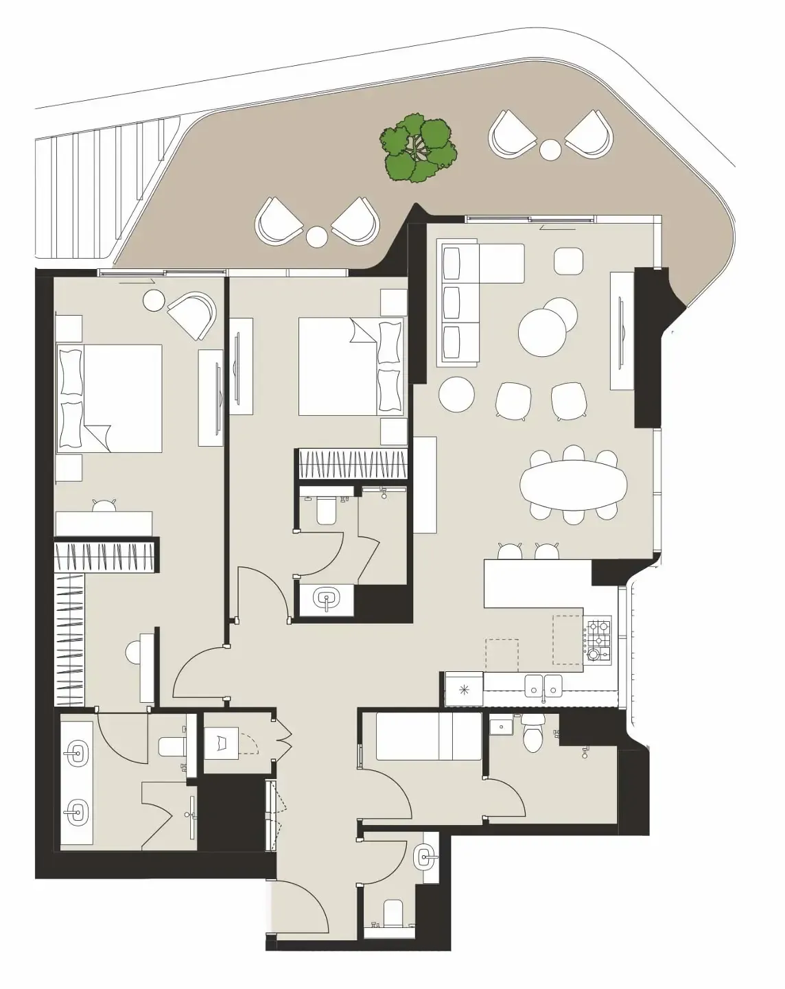 Artistry One Residences 2 bed floor plan, 1,702 sqft