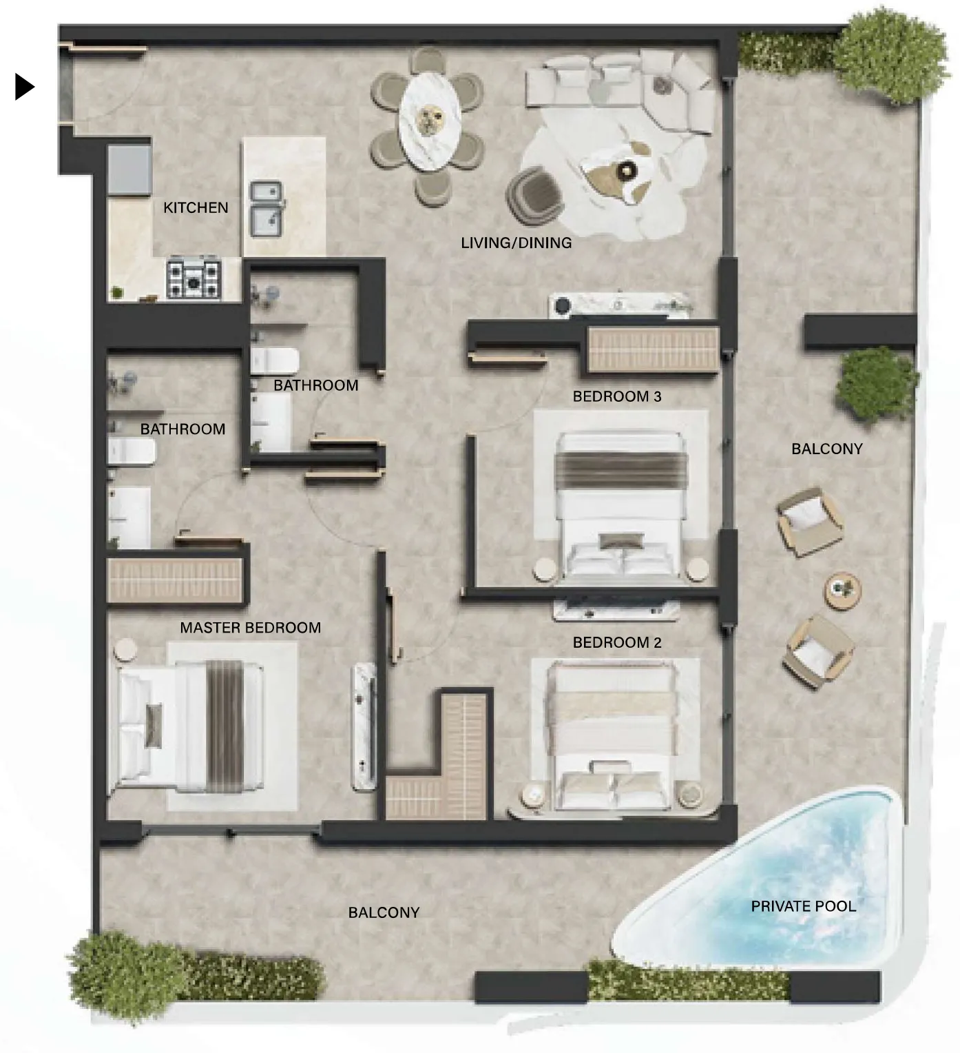 Weybridge Gardens 5 3 bed floor plan, 1,483 – 1,484 sqft