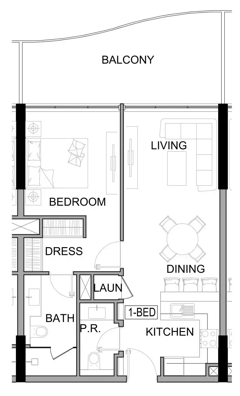 Damac Lagoons Views Phase 3 1 bed floor plan, 782 sqft