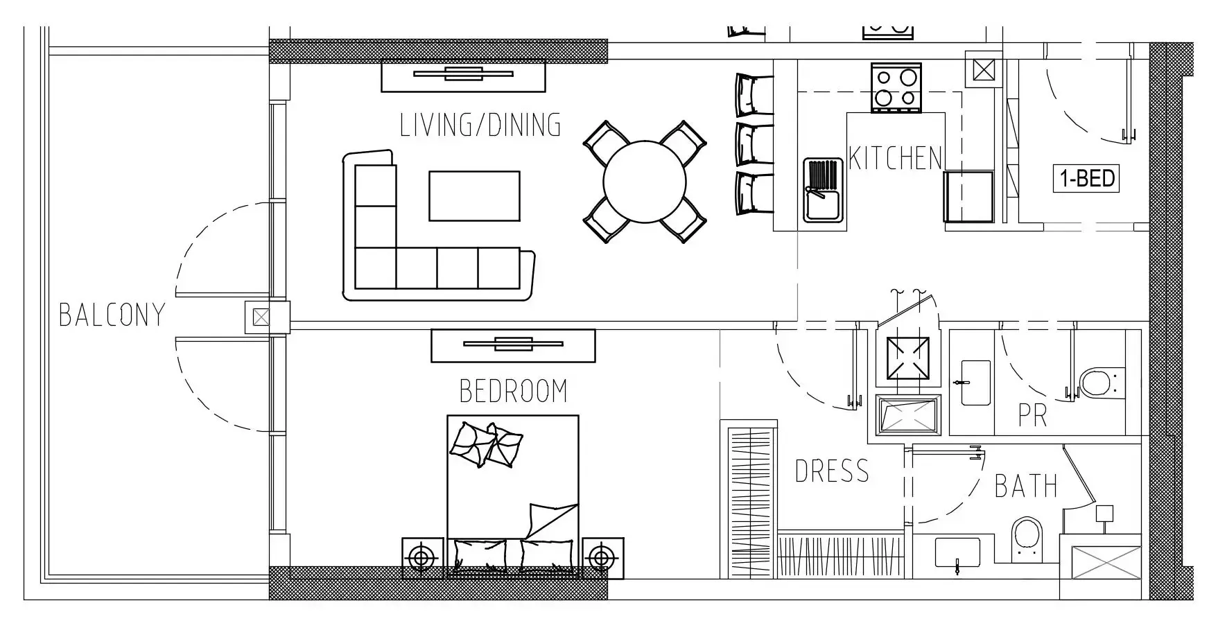 Damac Riverside Views 1 bed floor plan, 960 sqft