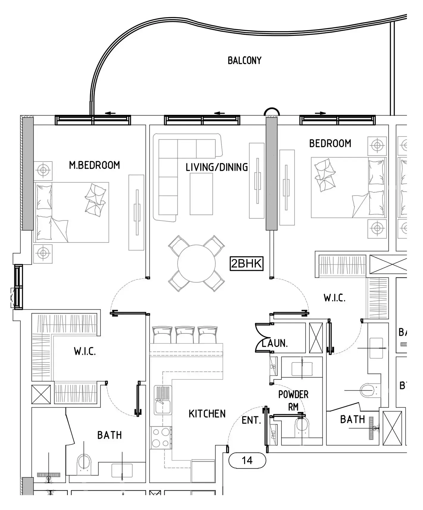 Damac Lagoons Views Phase 3 2 bed floor plan, 1,156 – 1,174 sqft
