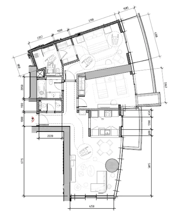 Damac Towers by Paramount 2 bed floor plan, 1,515 sqft