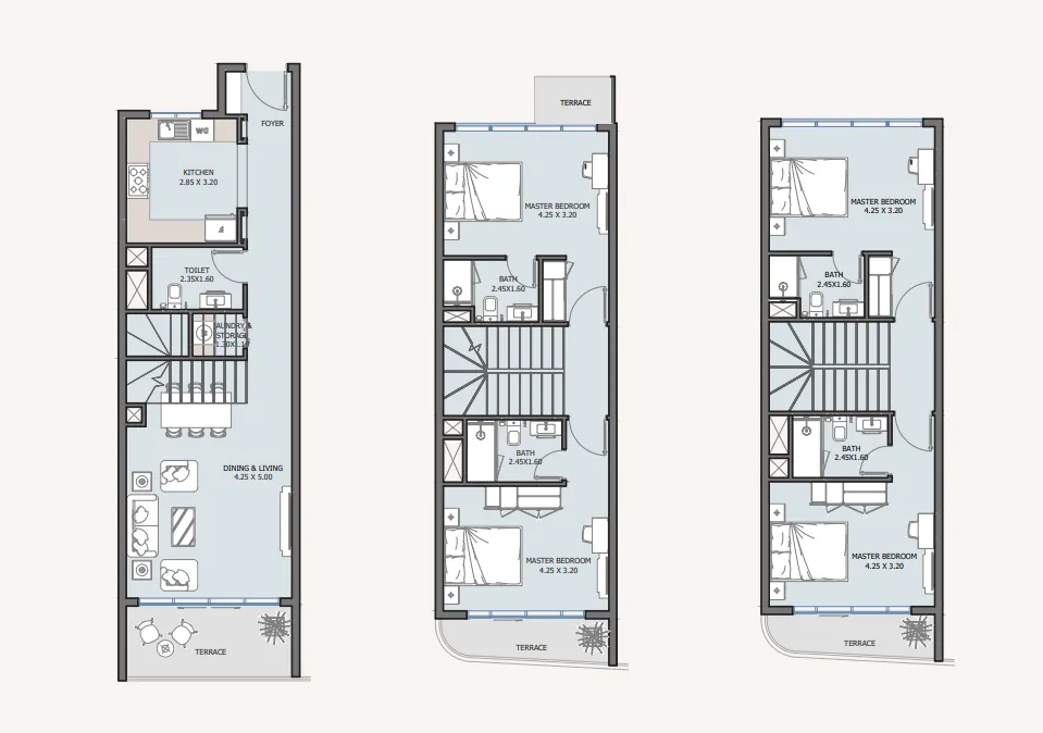 Baia 4 bed floor plan, 2,054 – 2,112 sqft