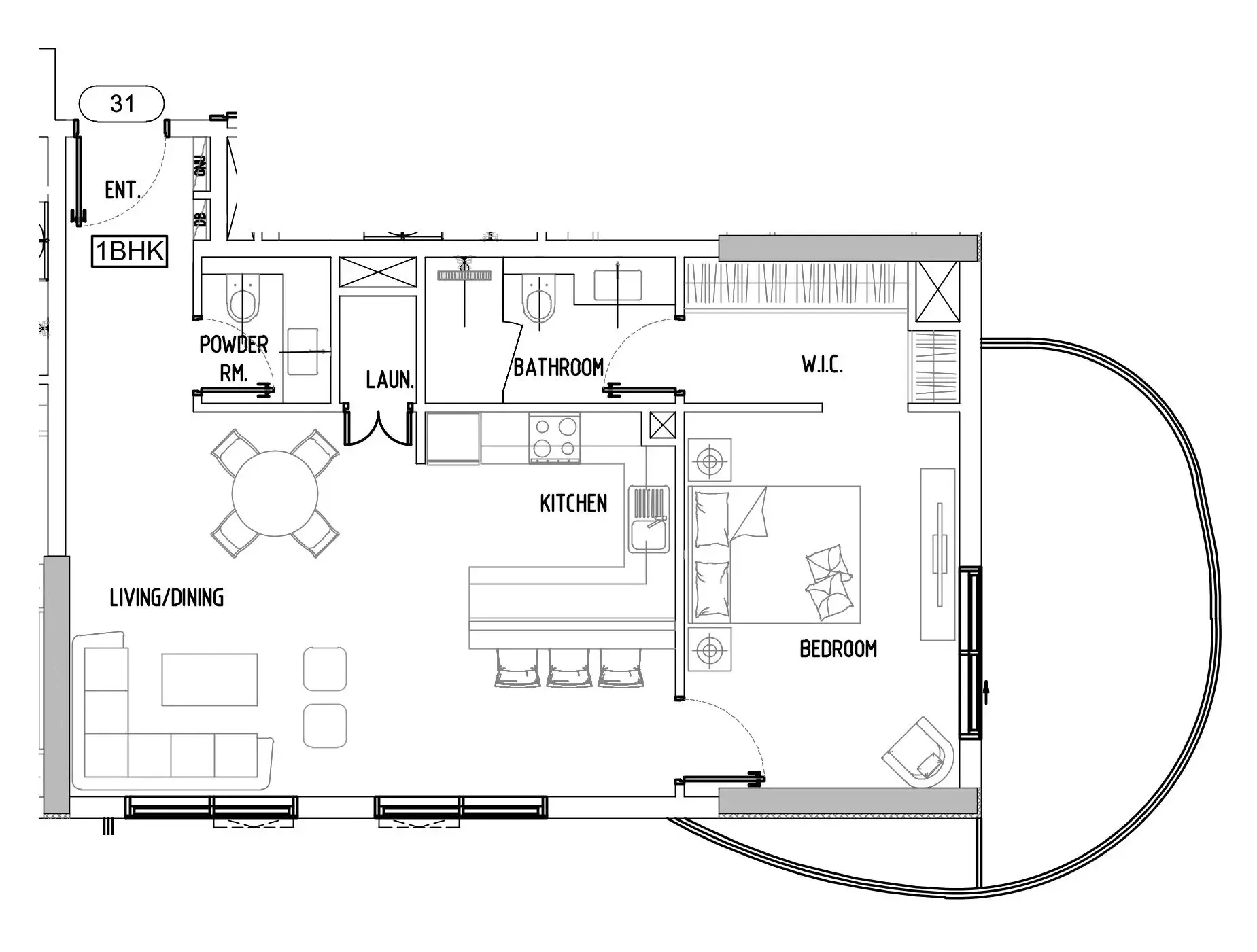 Damac Lagoons Views Phase 3 1 bed floor plan, 921 sqft