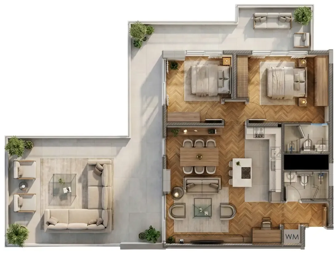 Armas By Zenith 2 bed floor plan, 1,747 sqft