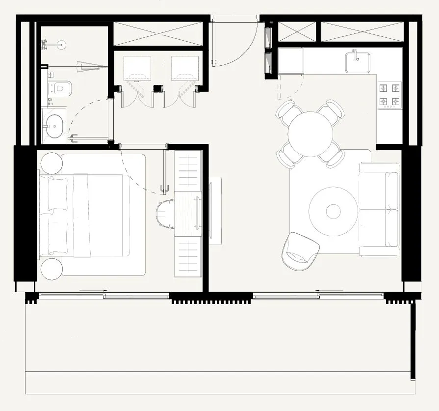 Azizi Abraham 1 bed floor plan, 693 sqft