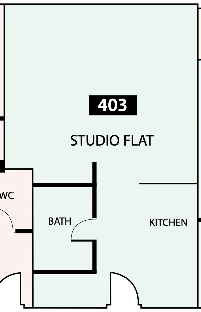 Paradise View 1 Studio floor plan, 479 sqft