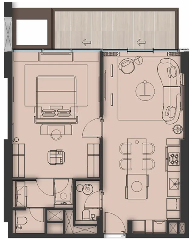 Sea Cliff by Imtiaz 1 bed floor plan, 914 sqft