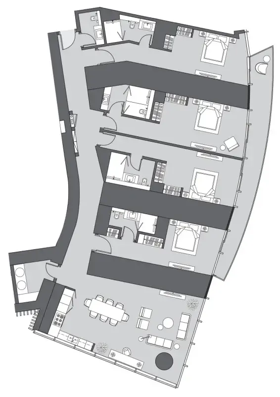 Six Senses Residence 4 bed floor plan, 3,326 sqft
