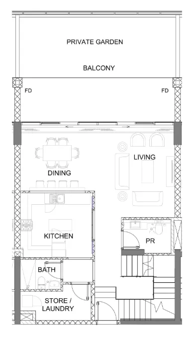 Golf Greens 2 bed floor plan, 2,595 sqft