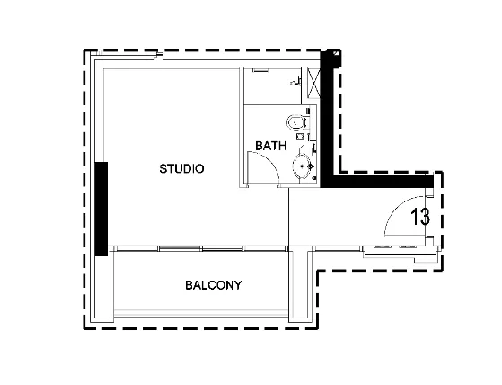 Damac Hills 2 - Hotel Edge by Rotana 1 bed floor plan, 555 sqft