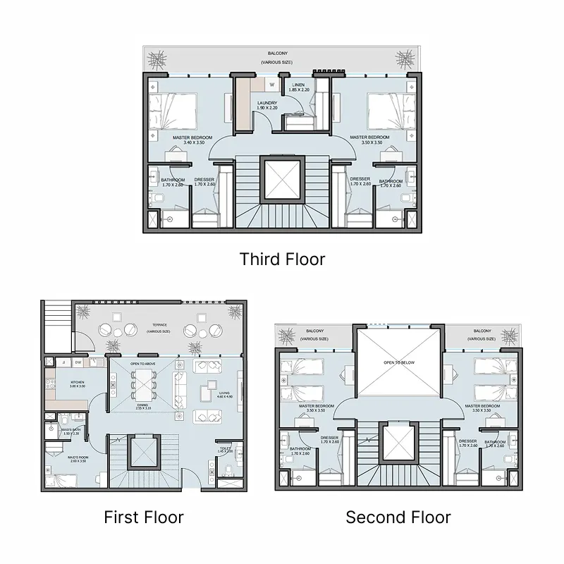 The District 4 bed floor plan, 2,899 – 2,946 sqft