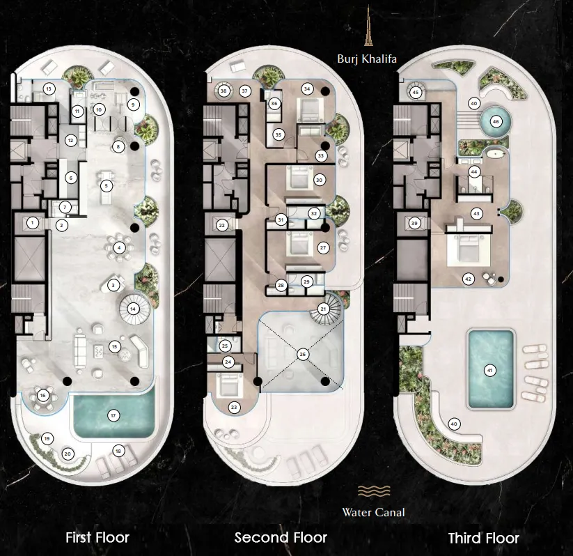 The Rings 6 bed floor plan, 15,123 sqft
