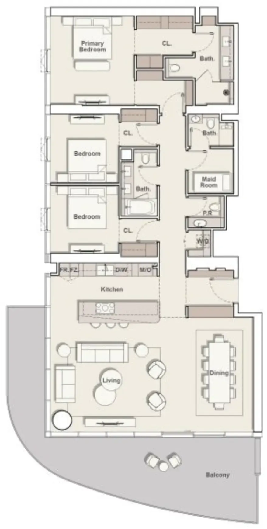 The Meriva Collection 3 bed floor plan, 2,395 sqft