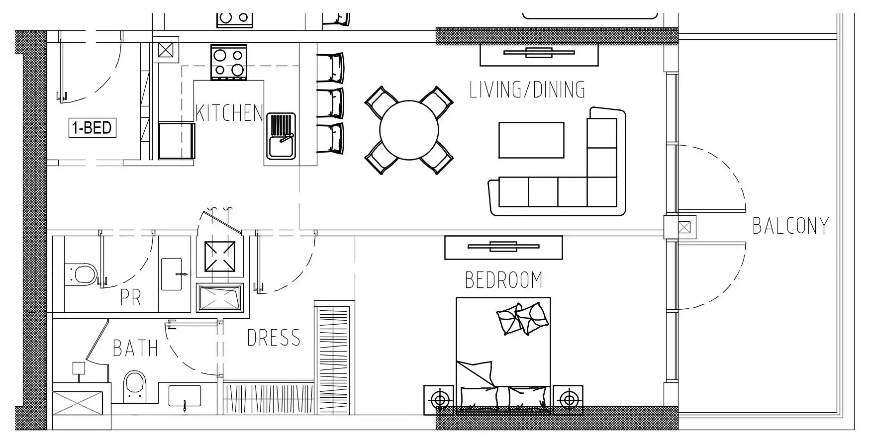 Damac Riverside Views 1 bed floor plan, 965 sqft