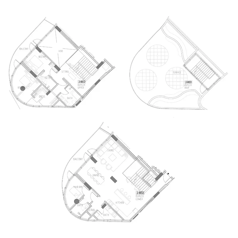 Canal Crown 2 bed floor plan, 3,990 sqft