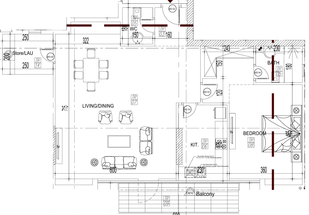 Paradise View II 1 bed floor plan, 1,193 sqft