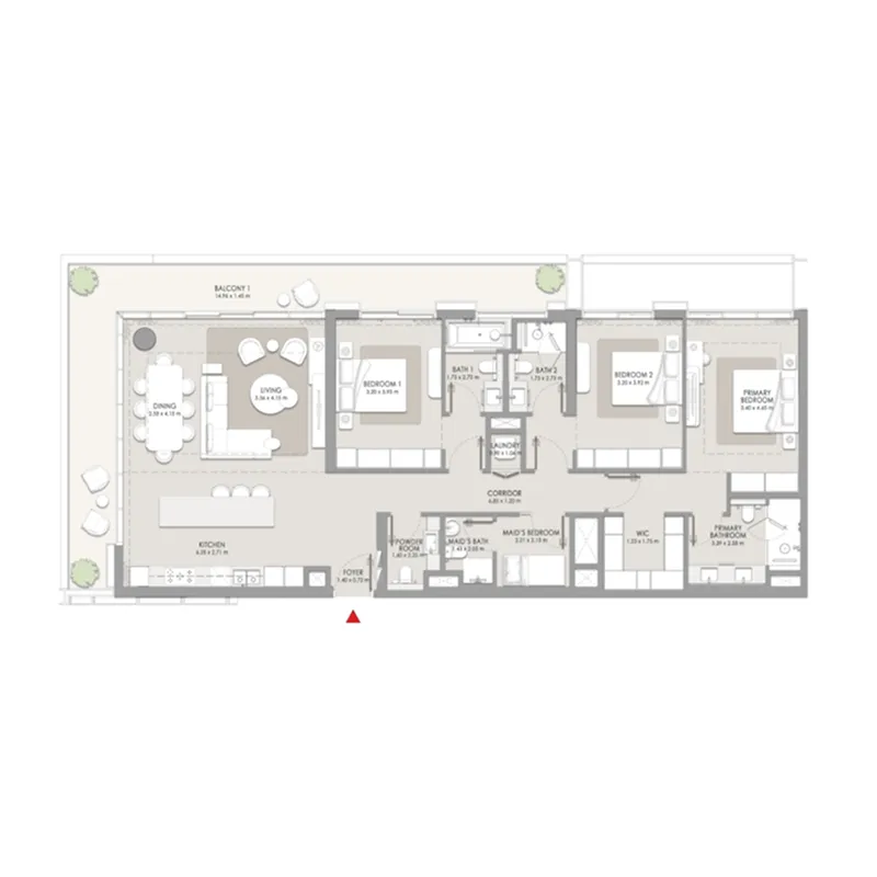 City Walk Crestlane 3 bed floor plan, 2,207 sqft