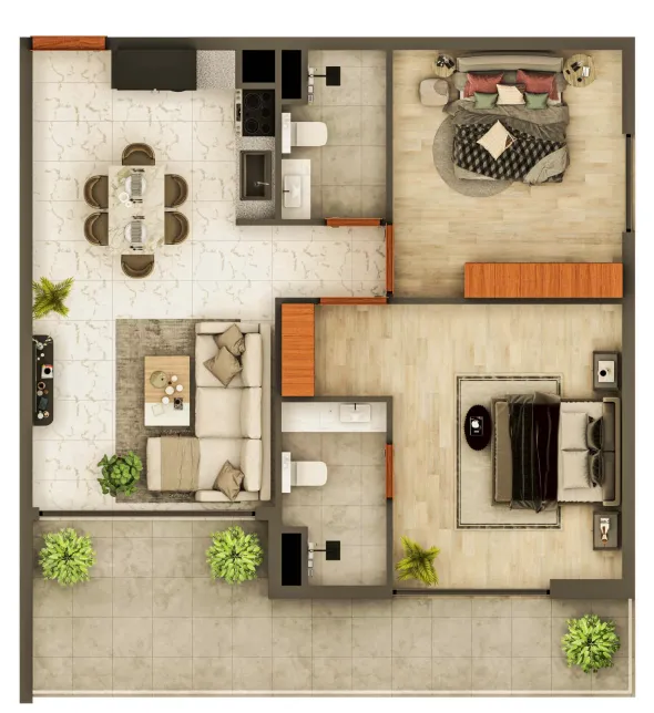 Views VII by Golden Woods 2 bed floor plan, 966 – 1,084 sqft