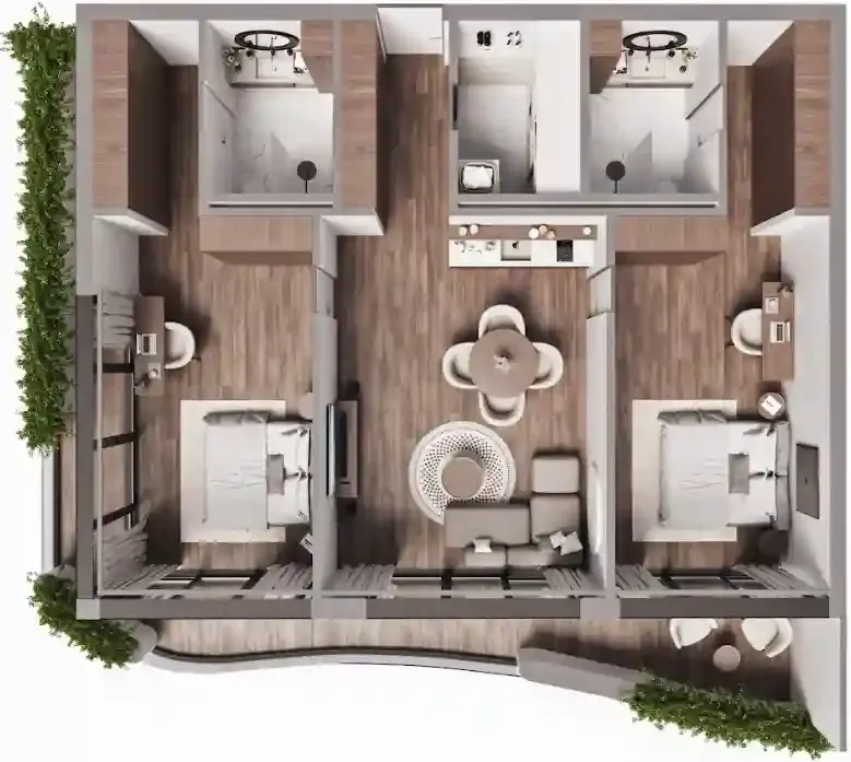 Sunny Moon 2 bed floor plan, 1,078 – 1,489 sqft