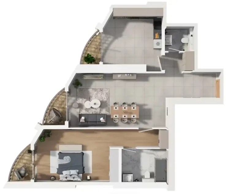 Barajeel Towers 1 bed floor plan, 1,585 sqft