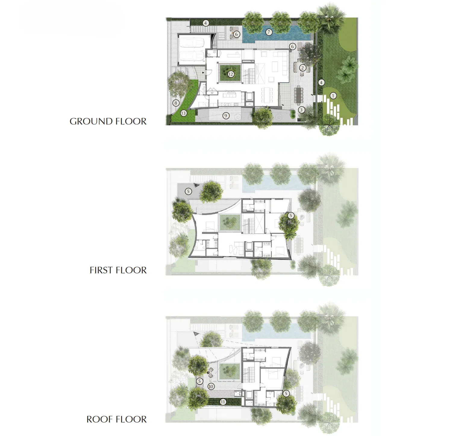 Lunaya 5 bed floor plan, 6,657 sqft