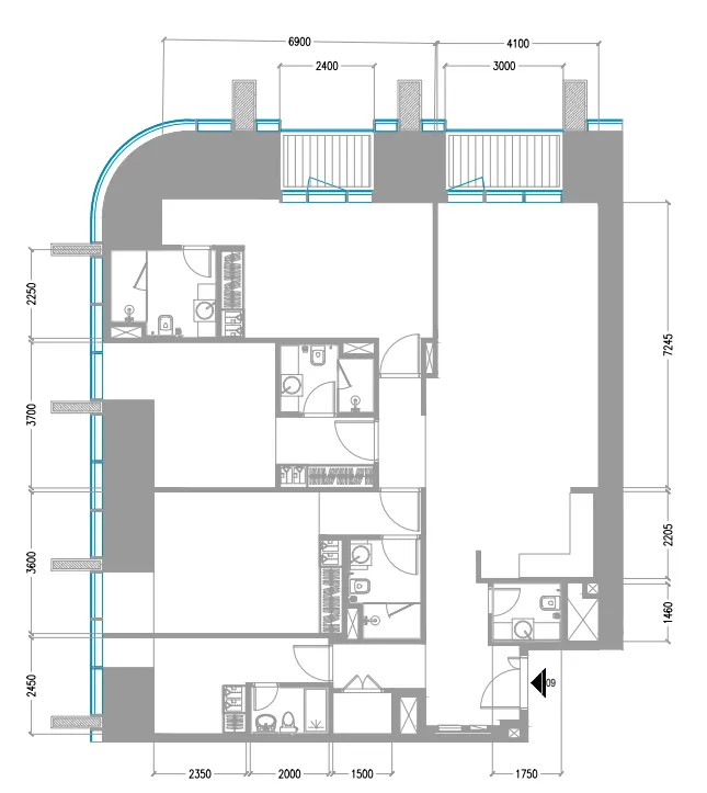 Tiger Sky Tower 3 bed floor plan, 1,914 sqft