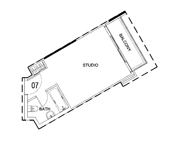 Damac Hills 2 - Hotel Edge by Rotana Studio floor plan, 354 sqft