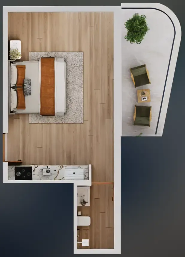 Nuve by Zoya Studio floor plan, 543 sqft