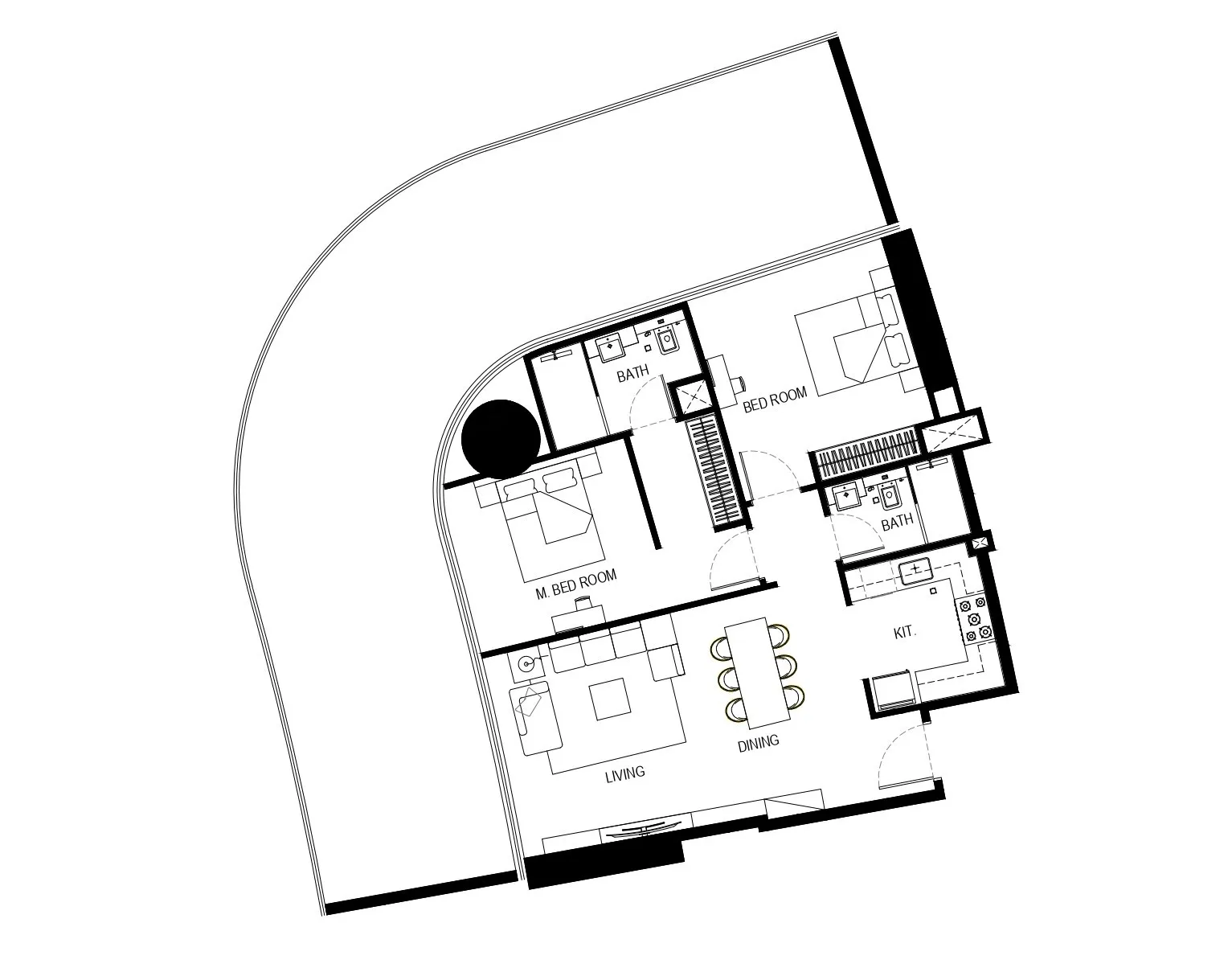 Binghatti Hills 2 bed floor plan, 1,679 sqft