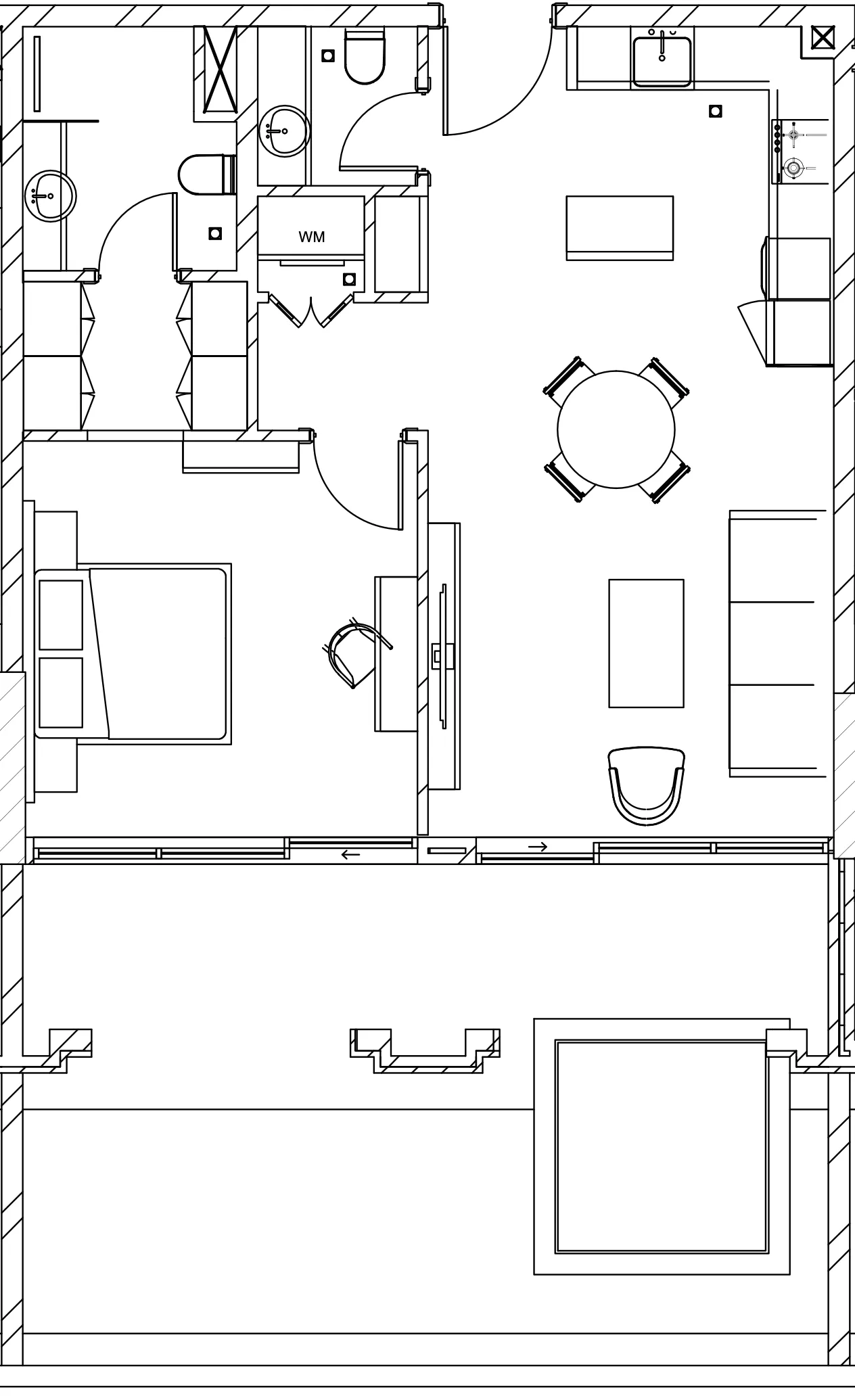 Berkeley Square 1 bed floor plan, 1,062 sqft