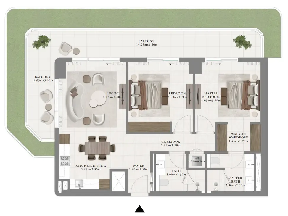Sera 2 2 bed floor plan, 1,464 sqft