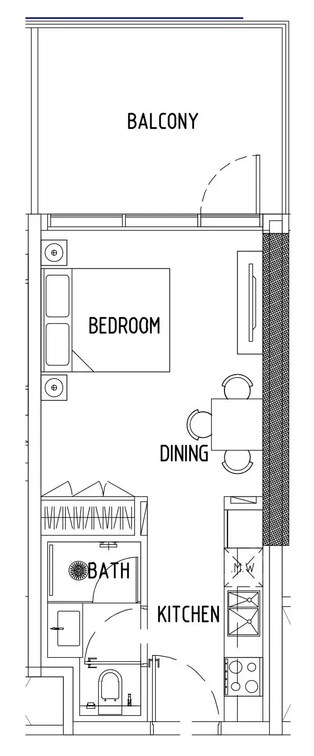 Damac District Studio floor plan, 438 sqft