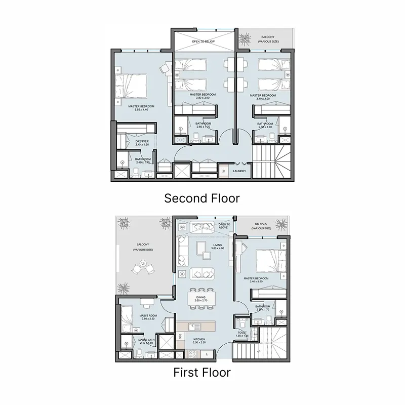 The District 4 bed floor plan, 2,102 sqft