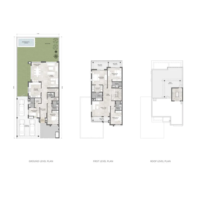 Hayat 7 4 bed floor plan, 3,801 sqft