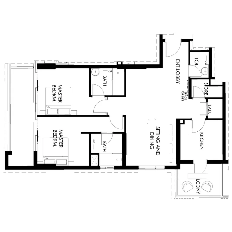 Living Legends Phase 5 2 bed floor plan, 1,282 – 1,591 sqft