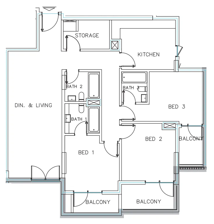 Janayen Avenue 3 bed floor plan, 2,728 sqft