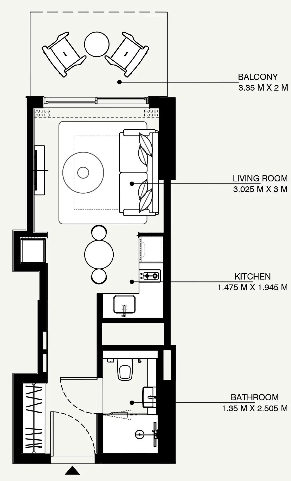 Azizi Venice Studio floor plan, 379 sqft