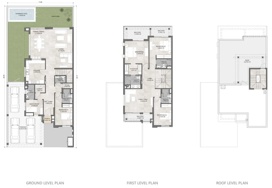 Hayat 7 4 bed floor plan, 3,802 sqft
