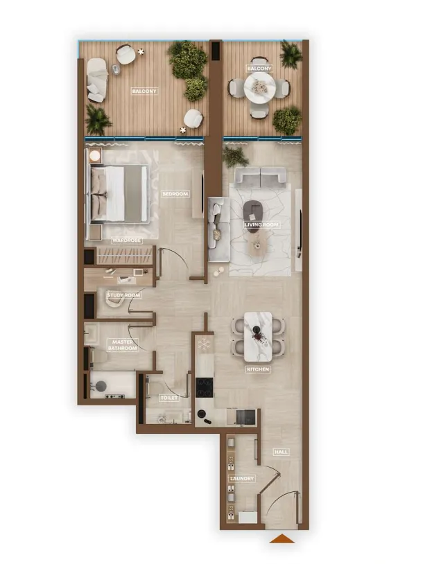 Sky Hills Astra 1 bed floor plan, 1,013 sqft