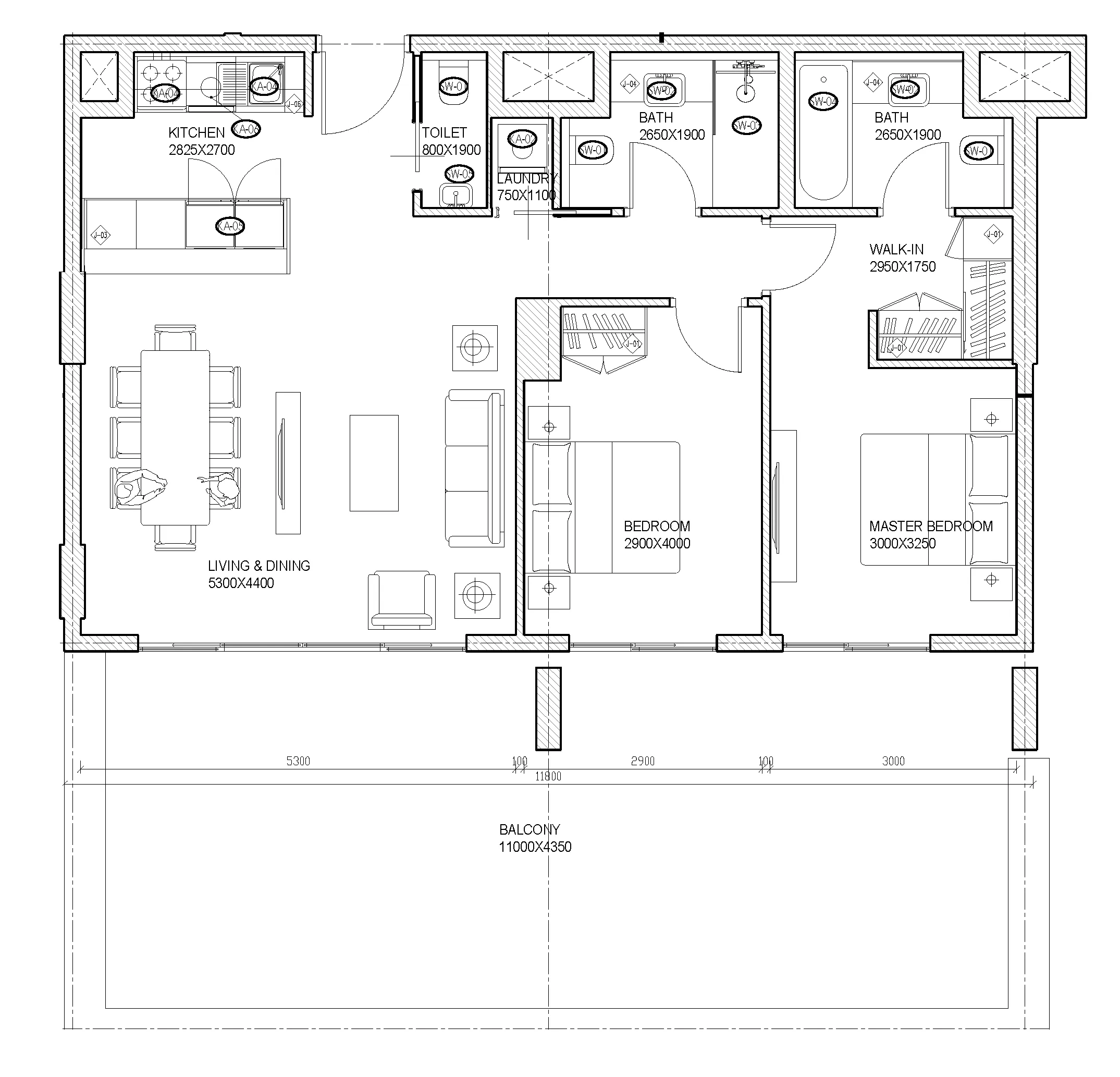 Al Mahra Residence 2 bed floor plan, 1,838 sqft