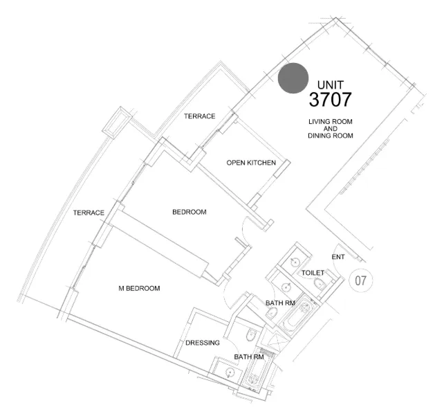 Damac Towers by Paramount 2 bed floor plan, 1,511 sqft