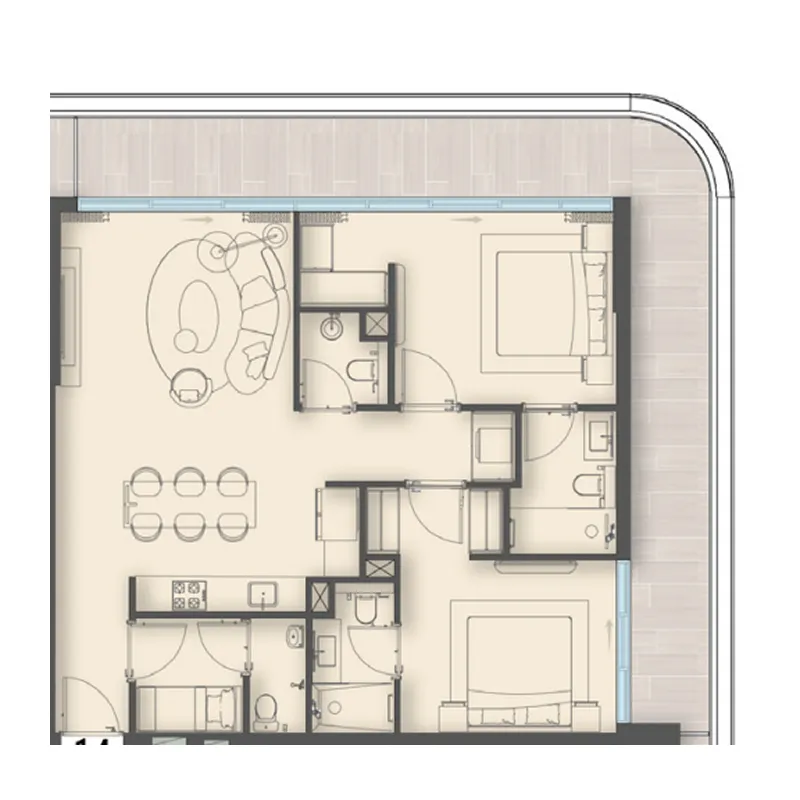Enre Residence by Imtiaz 3 bed floor plan, 1,366 sqft