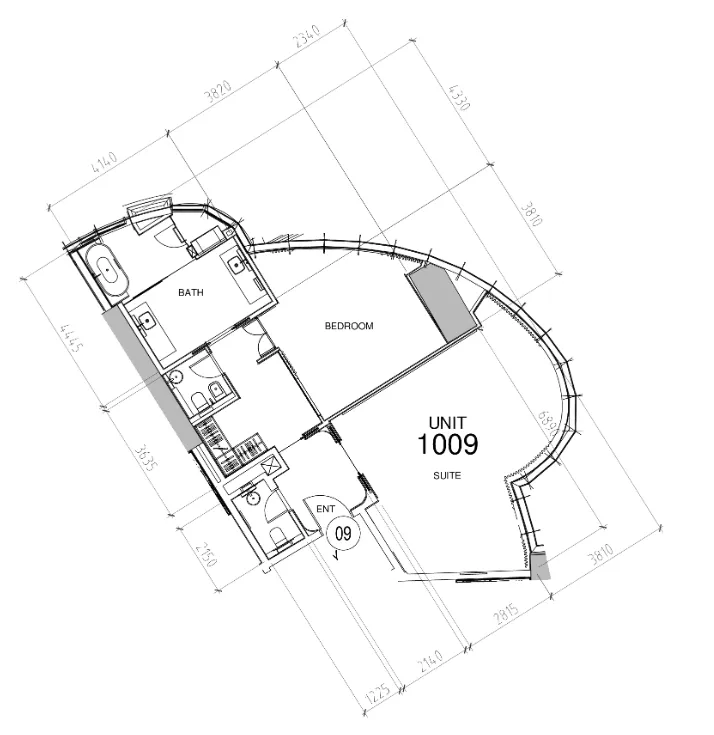 Damac Towers by Paramount 1 bed floor plan, 1,123 sqft