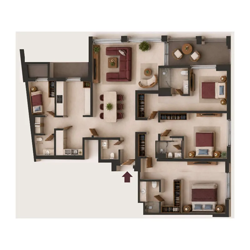 Valore 3 bed floor plan, 1,804 – 1,805 sqft