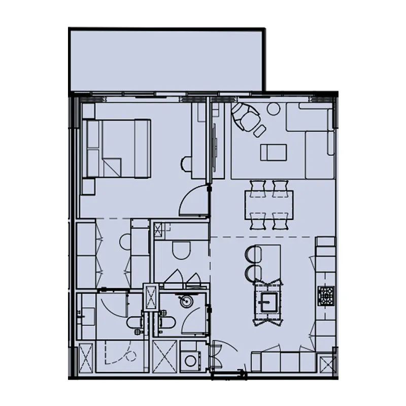 Wynwood by Imtiaz 1 bed floor plan, 906 sqft